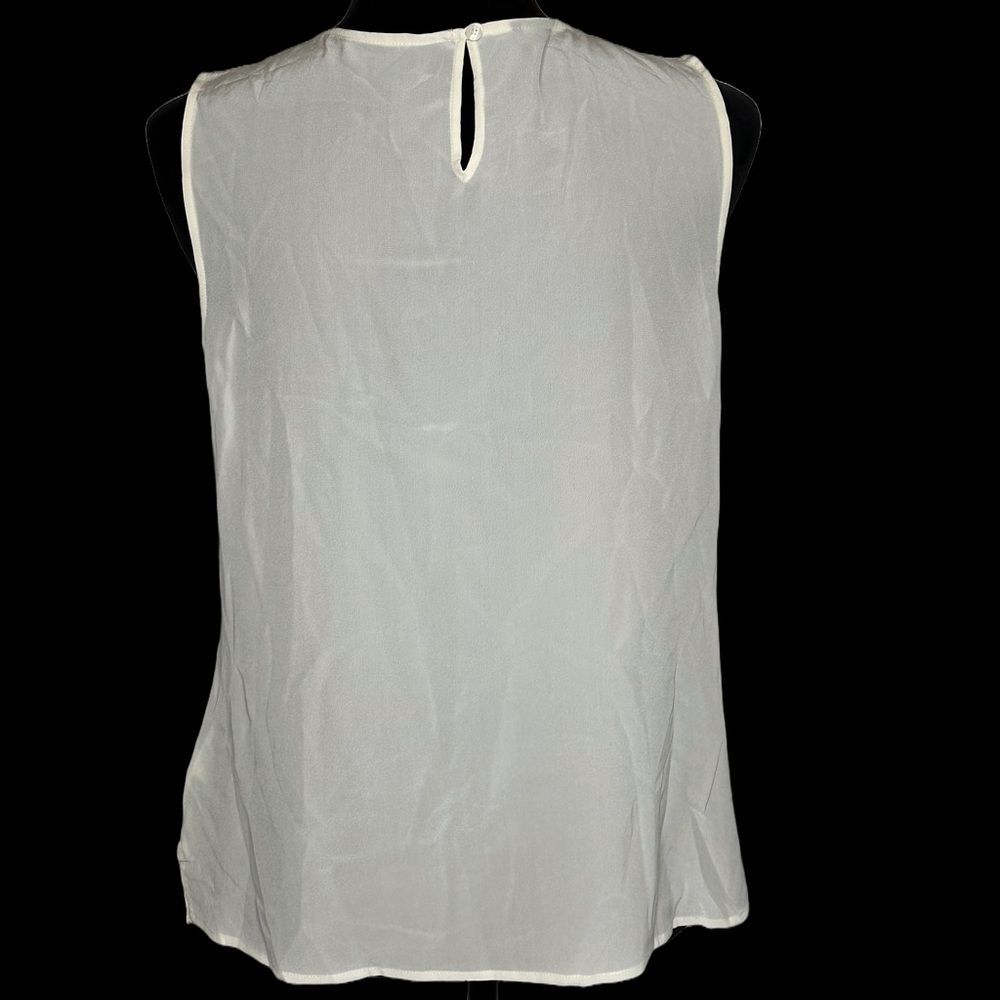 Talbots 100% Silk Cream Sleeveless Top Size 6 - Picture 3 of 5